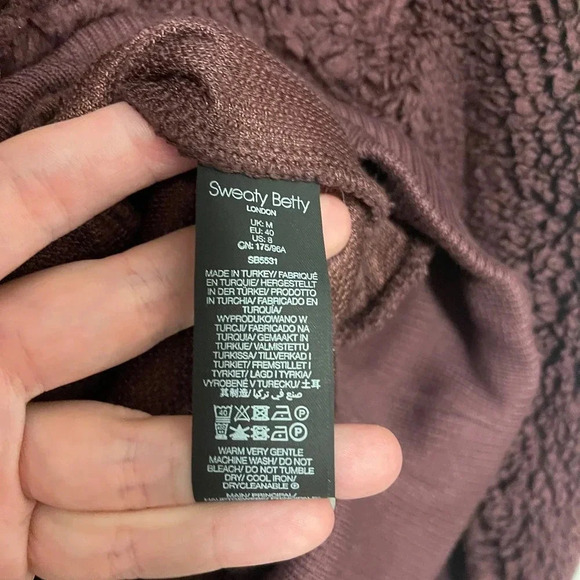 NWT Sweaty Betty Sherpa Half Zip Sweatshirt - Faux Sherling Plush Textured - Picture 6 of 7